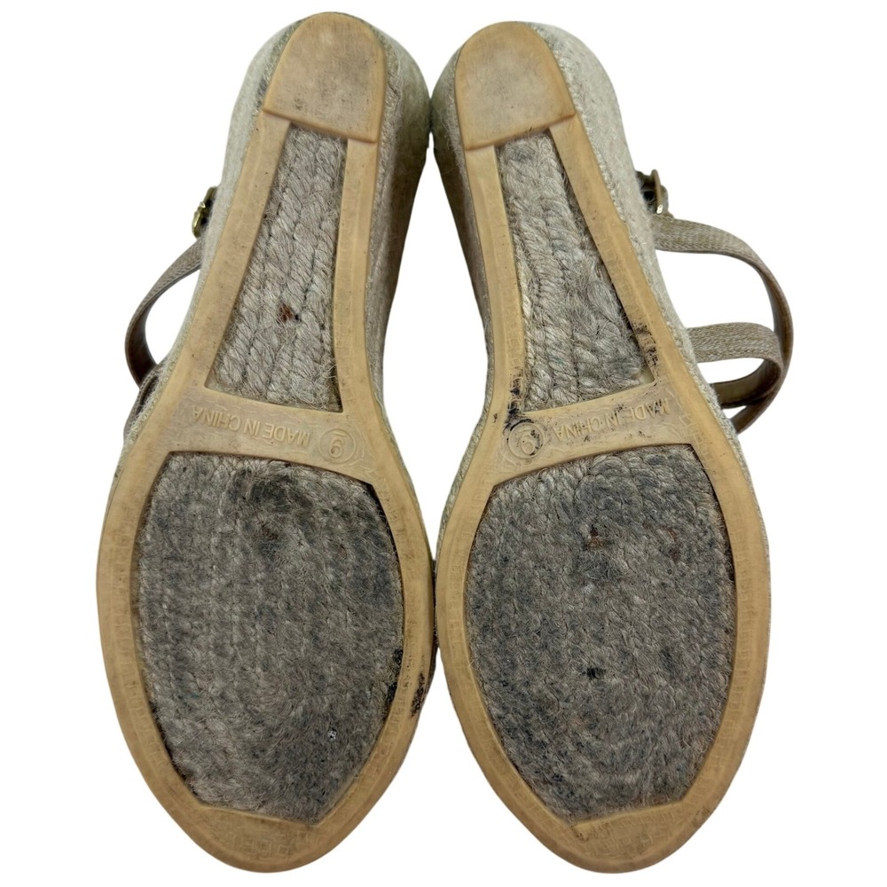 Talbots Lyndsay Natural Strappy Espadrille Wedge Sandals Womens Size 9 Tan Beige - Picture 8 of 11